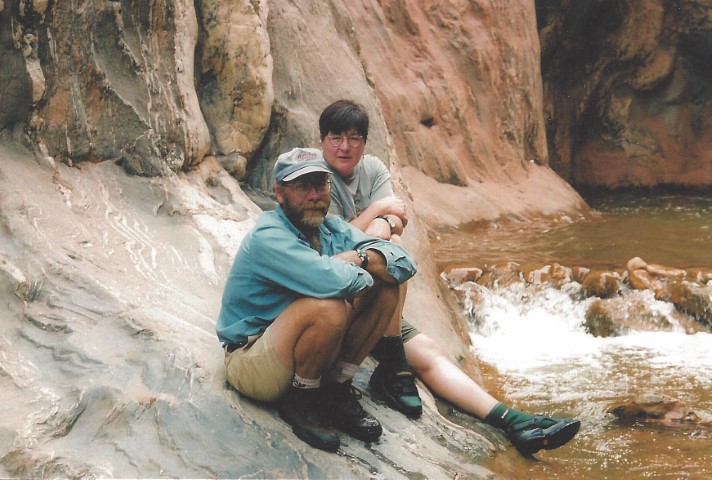 Bill and Sue on a Grand Canyon side hike in 2006.