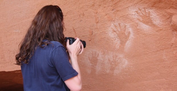 Ancient Hand Prints at Lathrop Canyon