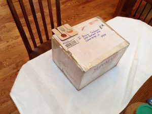 The package we sent to Bruce.