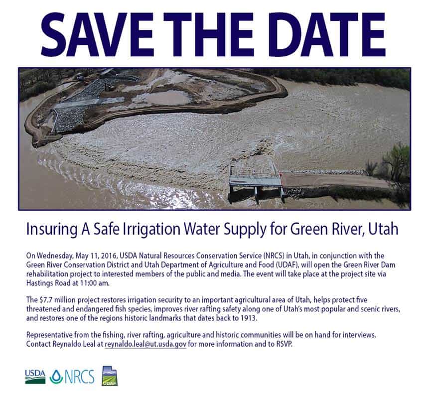 Read more about the article Save the Date – Green River Diversion Dam