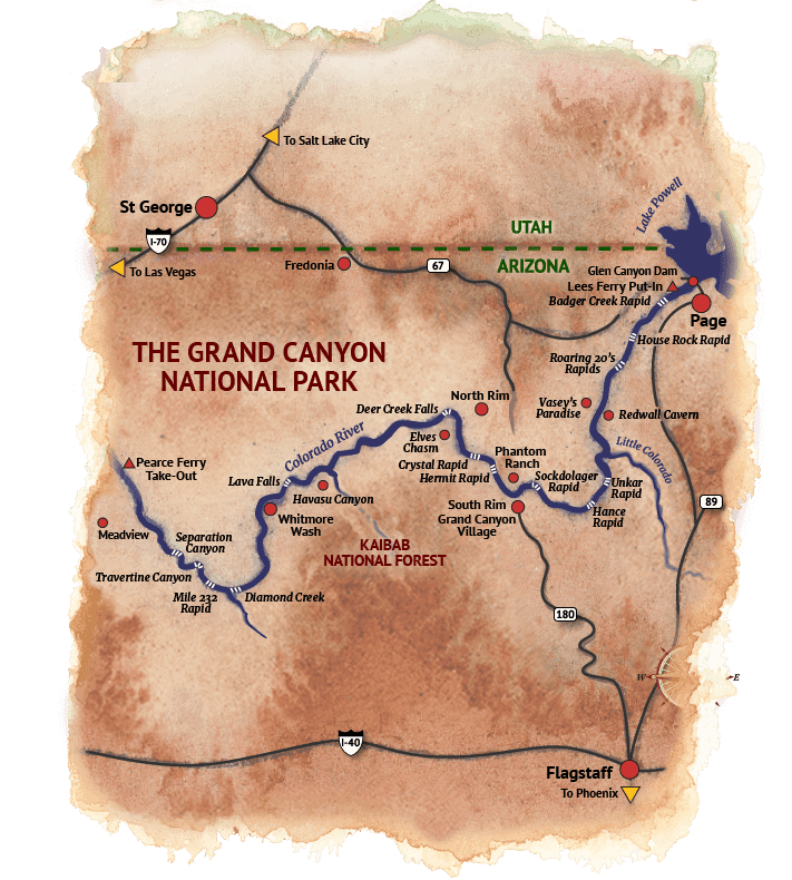Map of Grand Canyon