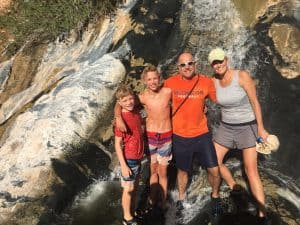 family on rafting vacation