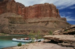 Raft in 1980s at the Little Colorado River.