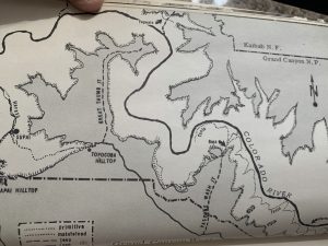 Map in Grand Canyon treks