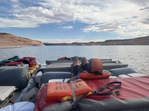 relaxing on lake powell